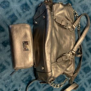 Gray Shimmer Michael Kors Crossbody bag and wallet